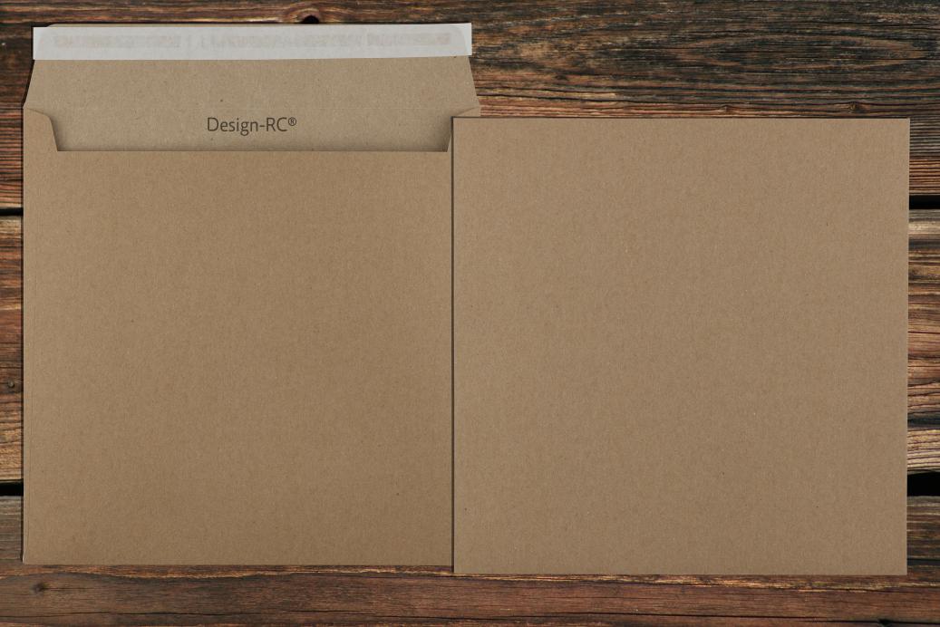 Briefhüllen 220x220 mm Haftklebend Recycling Braun 140 g/qm